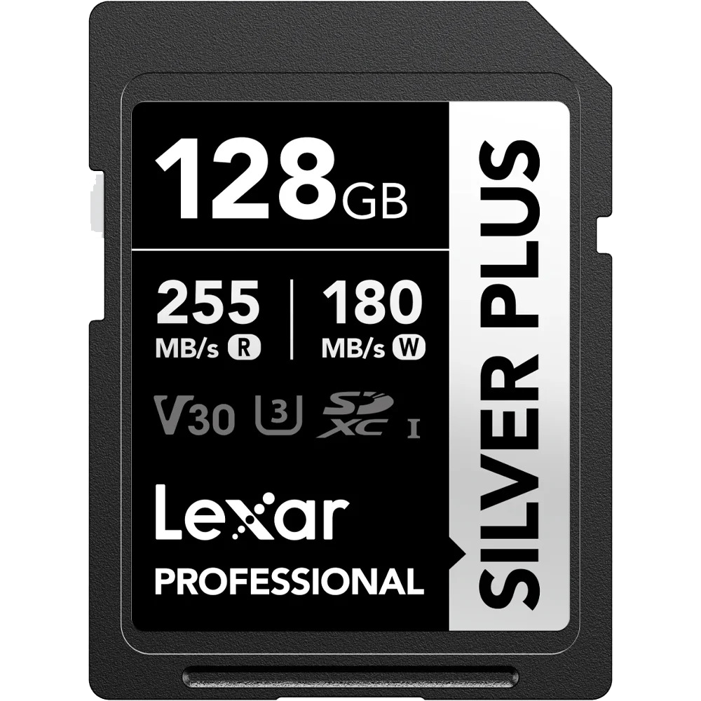 Lexar 128GB Professional SILVER PLUS UHS-I SDXC Memory Card V30