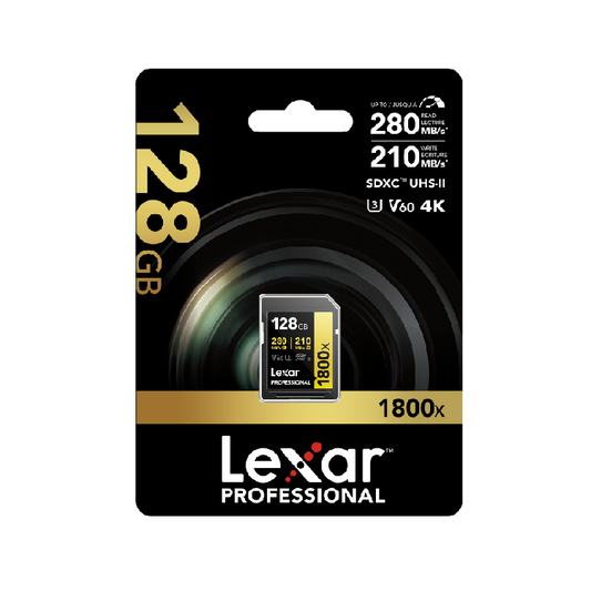 Lexar 128GB Professional 1800x UHS-II SDXC Memory Card