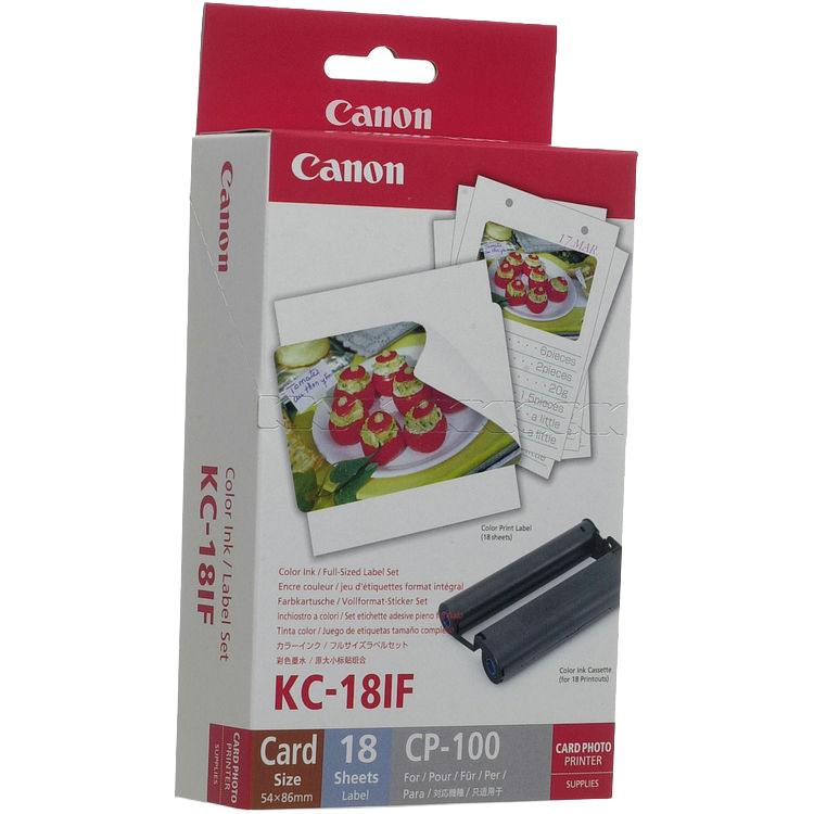 Canon KC-18IF Color Ink & Label Set (18 Sheets)