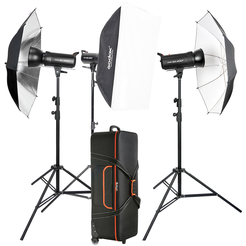 Godox SK400II Studio Flash Monolight (3-Light Kit)