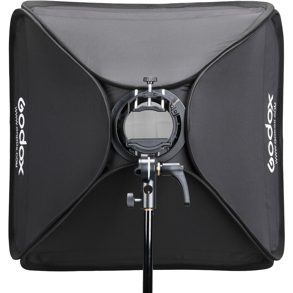 Godox S2 Speedlite Bracket with Softbox, Grid & Carrying Bag Kit (60cmx60cm)
