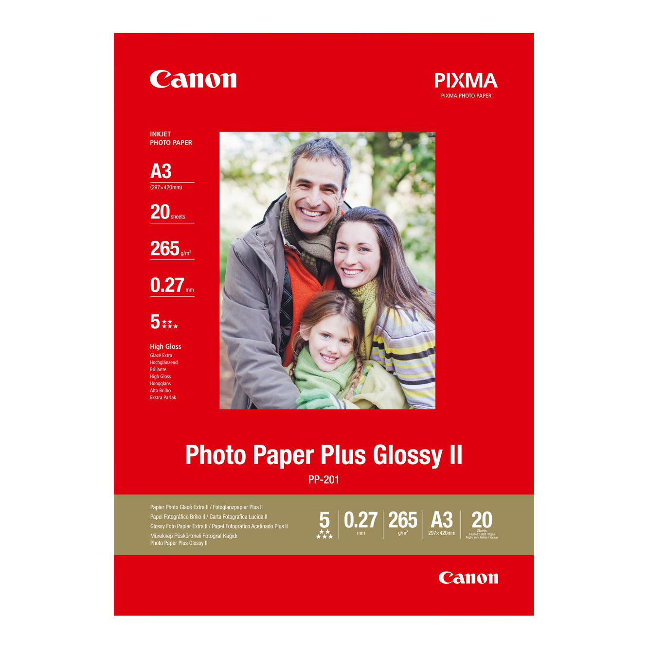 Canon PP-201 Glossy II Photo Paper Plus A3 - 20 Sheets
