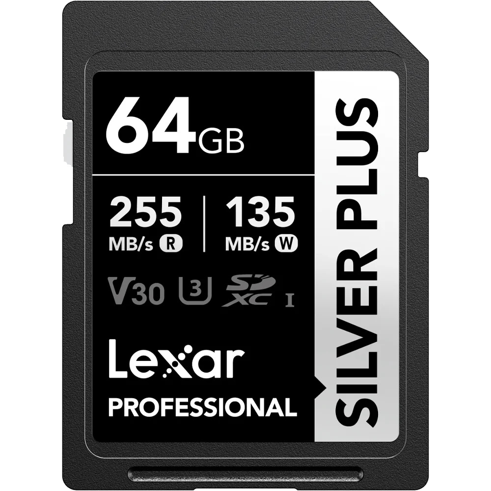 Lexar 64GB Professional SILVER PLUS UHS-I SDXC Memory Card V30