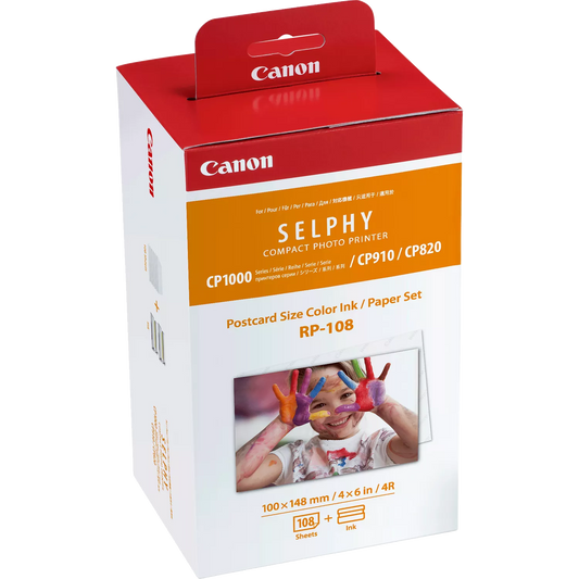 Canon RP-108 Colour Ink + 100 x 148 mm Paper Set, 108 Sheets