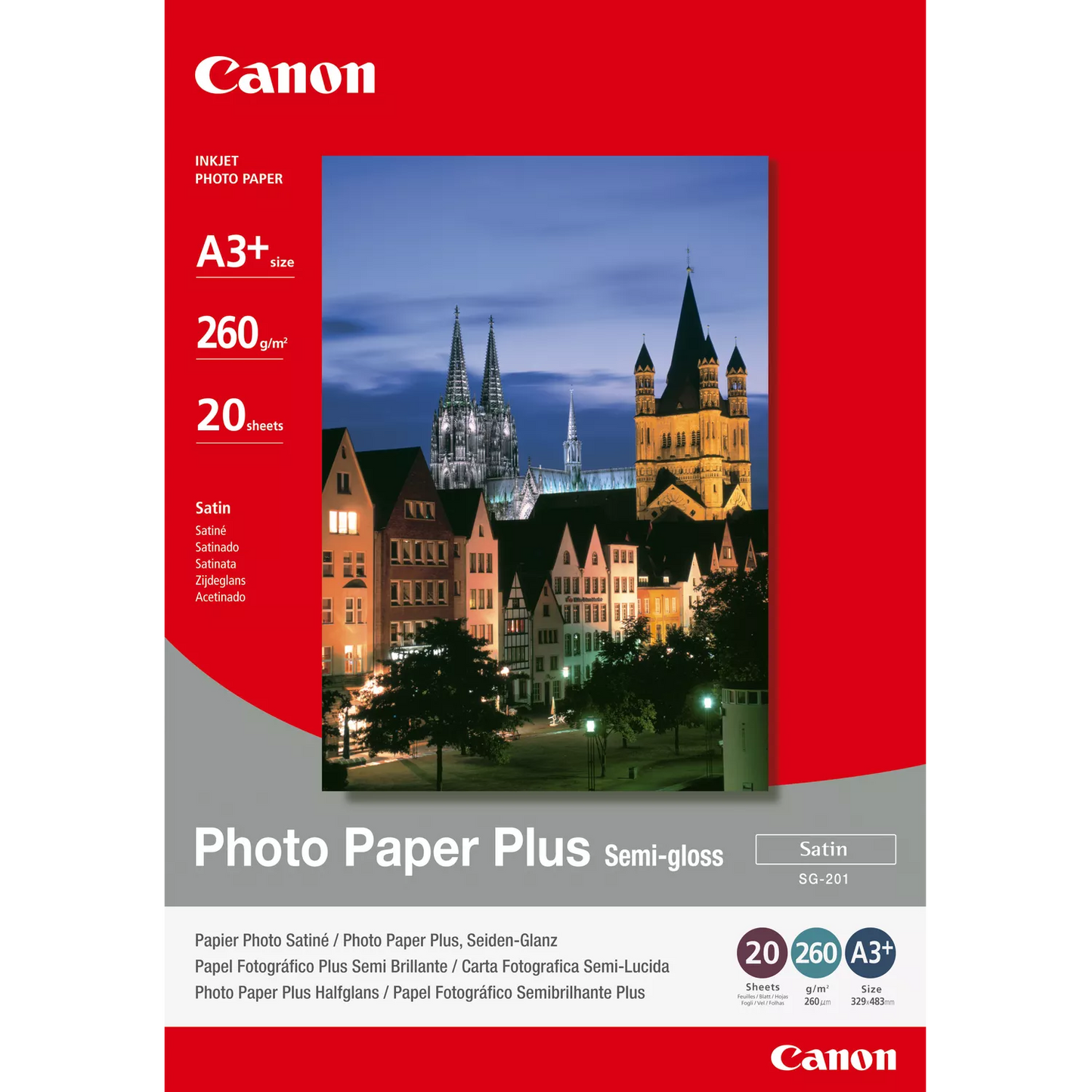 Canon SG-201 Semi-Gloss Photo Paper Plus A3 Plus - 20 Sheets