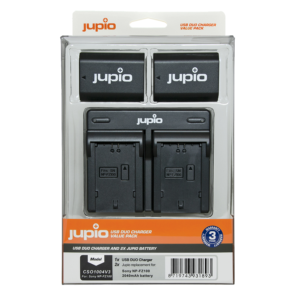 2x Sony NP-FZ100 + USB Dual Charger (Value Pack)