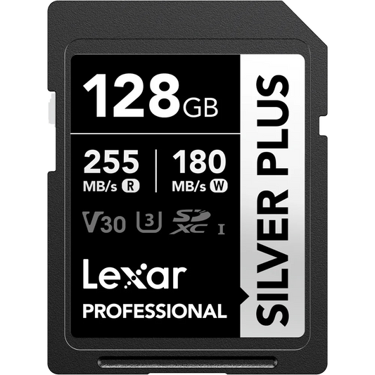 Lexar 128GB Professional SILVER PLUS UHS-I SDXC Memory Card V30