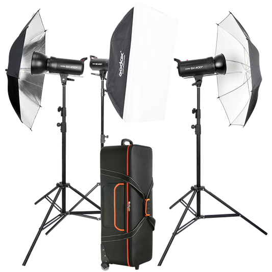 Godox SK400II Studio Flash Monolight (3-Light Kit)
