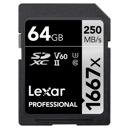 Lexar 64GB Professional 1667x UHS-II SDXC Memory Card