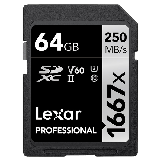 Lexar 64GB Professional 1667x UHS-II SDXC Memory Card