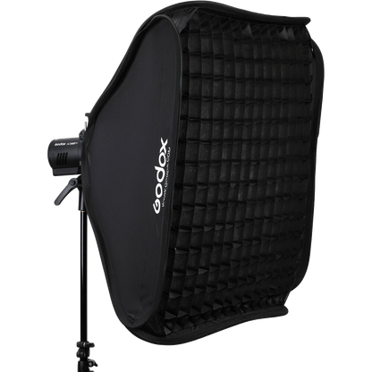 Godox S2 Speedlite Bracket with Softbox, Grid & Carrying Bag Kit