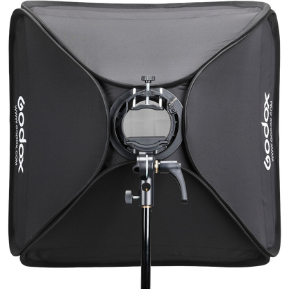 Godox S2 Speedlite Bracket with Softbox, Grid & Carrying Bag Kit (60cmx60cm)