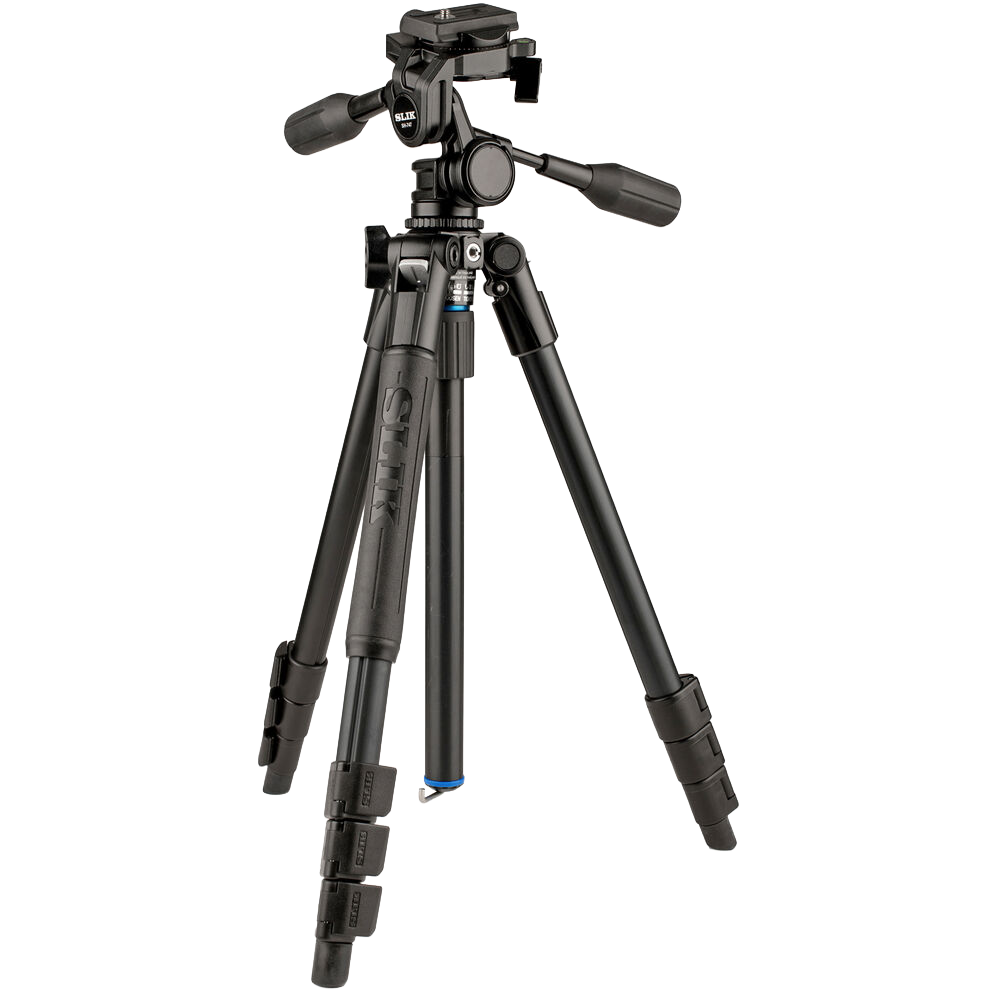 SLIK Pro AL-324-3W Aluminum 4-Section Tripod with Arca-Type 3-Way Pan-Tilt Head