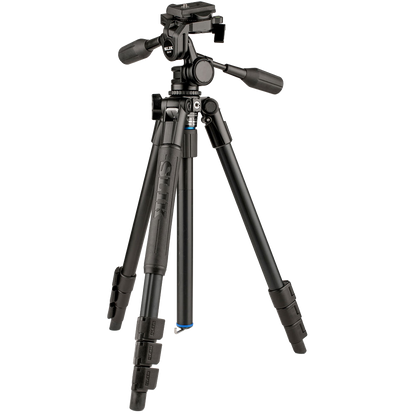 SLIK Pro AL-324-3W Aluminum 4-Section Tripod with Arca-Type 3-Way Pan-Tilt Head