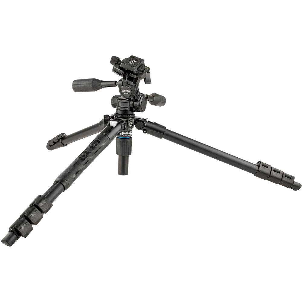 SLIK Pro AL-324-3W Aluminum 4-Section Tripod with Arca-Type 3-Way Pan-Tilt Head