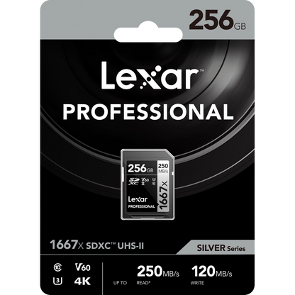 Lexar 256GB Professional 1667x UHS-II SDXC Memory Card