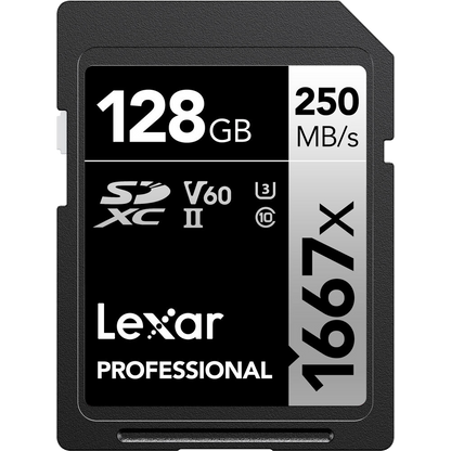 Lexar 128GB Professional 1667x UHS-II SDXC Memory Card