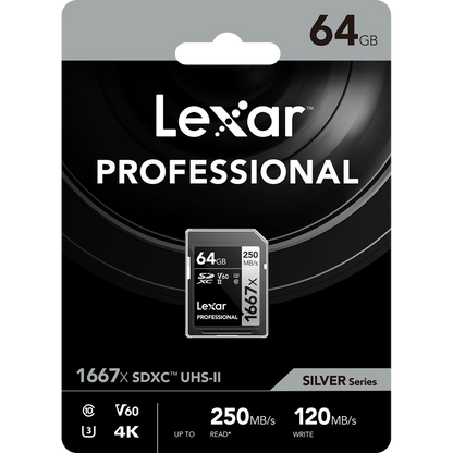Lexar 64GB Professional 1667x UHS-II SDXC Memory Card