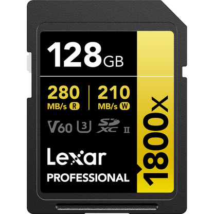 Lexar 128GB Professional 1800x UHS-II SDXC Memory Card
