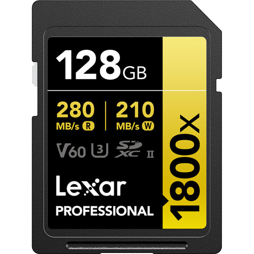 Lexar 128GB Professional 1800x UHS-II SDXC Memory Card