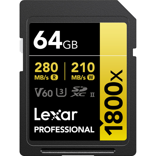 Lexar 64GB Professional 1800x UHS-II SDXC Memory Card