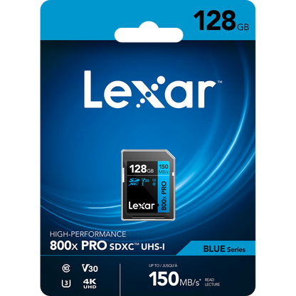 Lexar 128GB High-Performance 800x PRO UHS-I SDXC Memory Card