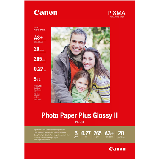 Canon PP-201 Glossy II Photo Paper Plus A3 Plus - 20 Sheets