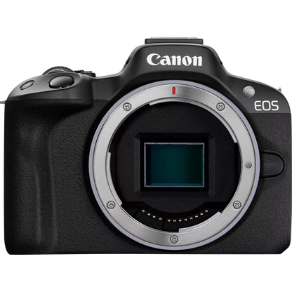 Canon EOS R50 Mirrorless Camera, Black + RF-S 18-45mm F4.5-6.3 IS STM Lens + RF 75-300mm F4-5.6 Lens