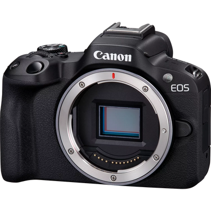 Canon EOS R50 Mirrorless Camera, Black + RF-S 18-45mm F4.5-6.3 IS STM Lens + RF 75-300mm F4-5.6 Lens