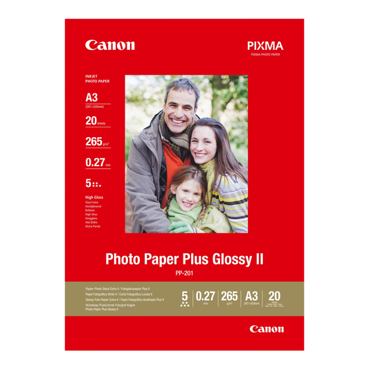 Canon PP-201 Glossy II Photo Paper Plus A3 - 20 Sheets