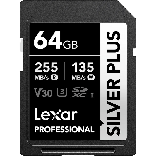 Lexar 64GB Professional SILVER PLUS UHS-I SDXC Memory Card V30
