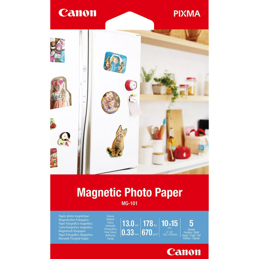 Canon MG-101 Magnetic Photo Paper, 10x15cm, 5 sheets