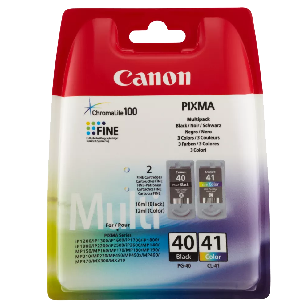 Canon PG-40 Black + CL-41 Colour Ink Cartridges – Multipack