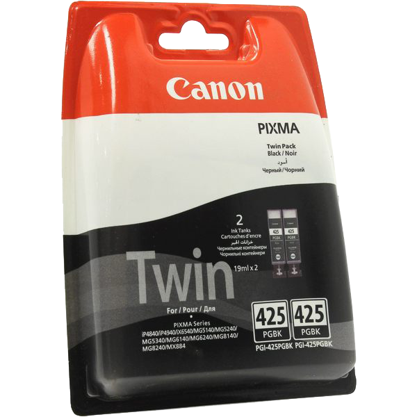 Canon 425 Black Cartridge Twin Pack (PGI-425 BK Twin Pack)