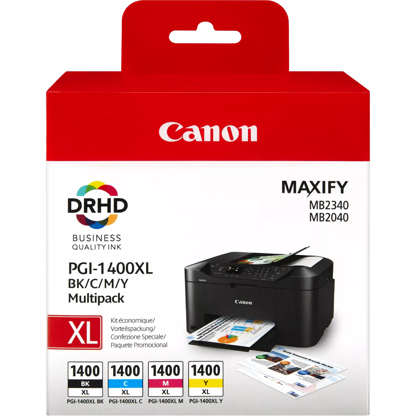 Canon PGI-1400XL High Yield BK/C/M/Y Ink Cartridge Multipack