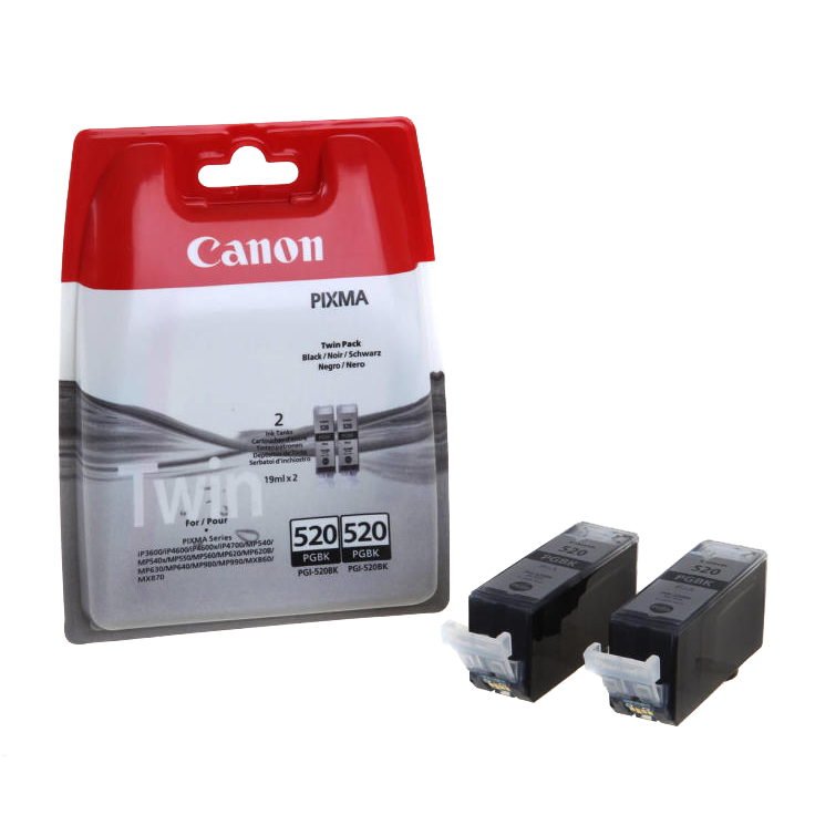 Canon PGI-520BK Black Ink Cartridge (Twin Pack)