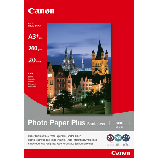 Canon SG-201 Semi-Gloss Photo Paper Plus A3 Plus - 20 Sheets