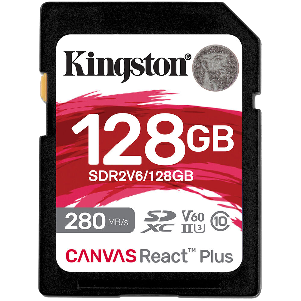 Kingston 128GB Canvas React Plus UHS-II SDXC Memory Card