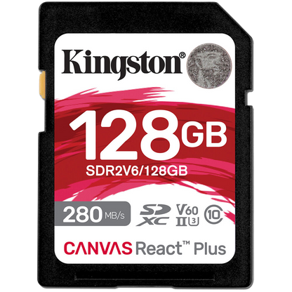 Kingston 128GB Canvas React Plus UHS-II SDXC Memory Card