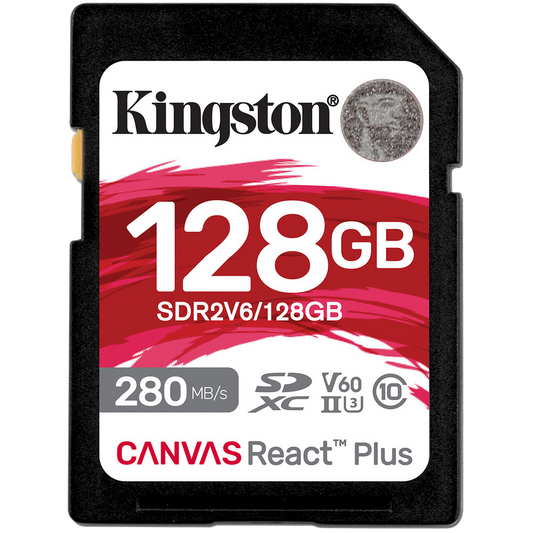 Kingston 128GB Canvas React Plus UHS-II SDXC Memory Card