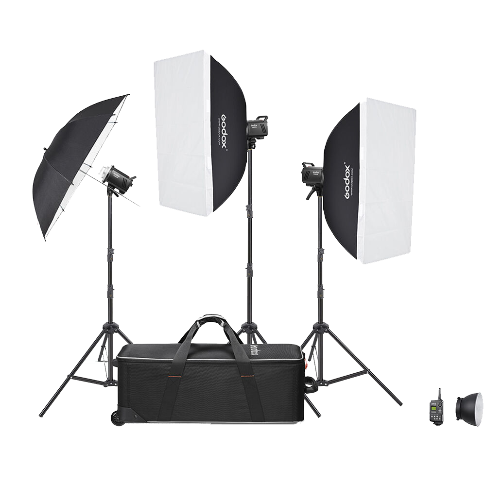 Godox MS300-V Studio Flash Monolight (3-Light Kit)