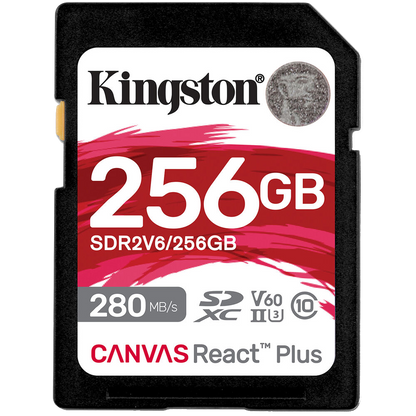 Kingston 256GB Canvas React Plus UHS-II SDXC Memory Card