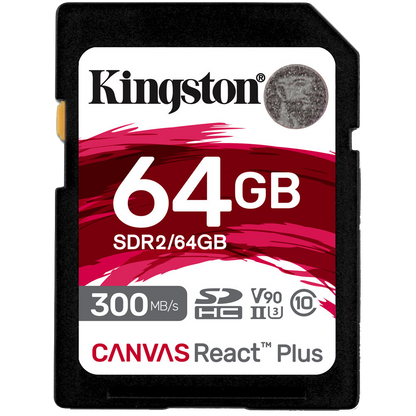 Kingston 64GB Canvas React Plus UHS-II SDXC Memory Card