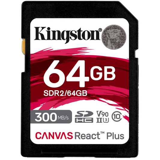 Kingston 64GB Canvas React Plus UHS-II SDXC Memory Card