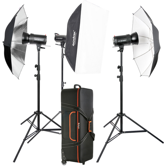 Godox SK300II Studio Flash Monolight (3-Light Kit)