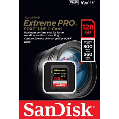 SanDisk 128GB Extreme PRO UHS-II SDXC Memory Card