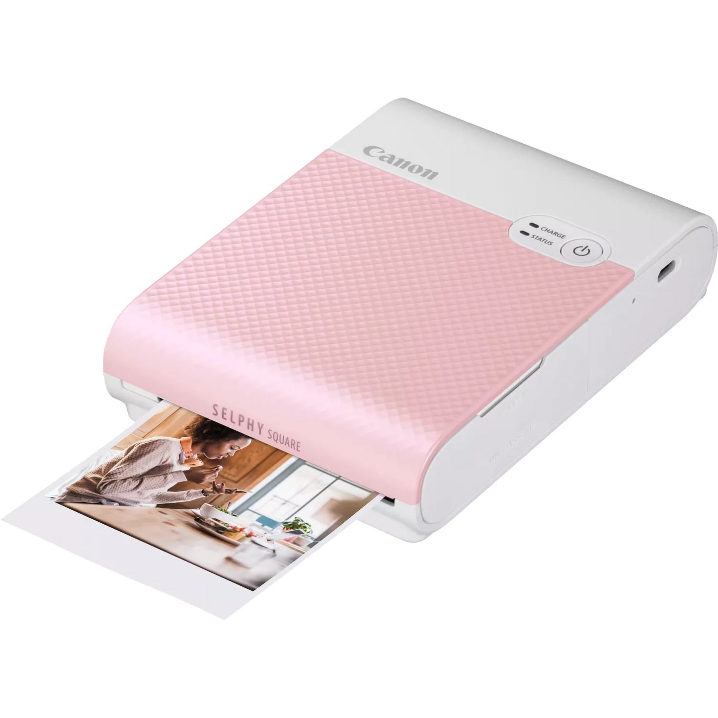 Canon SELPHY SQUARE QX10 Portable Colour Photo Wireless Printer, Pink