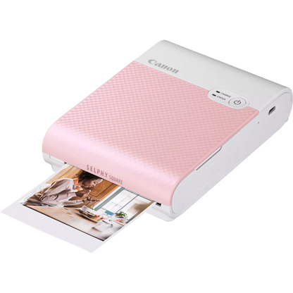 Canon SELPHY SQUARE QX10 Portable Colour Photo Wireless Printer, Pink