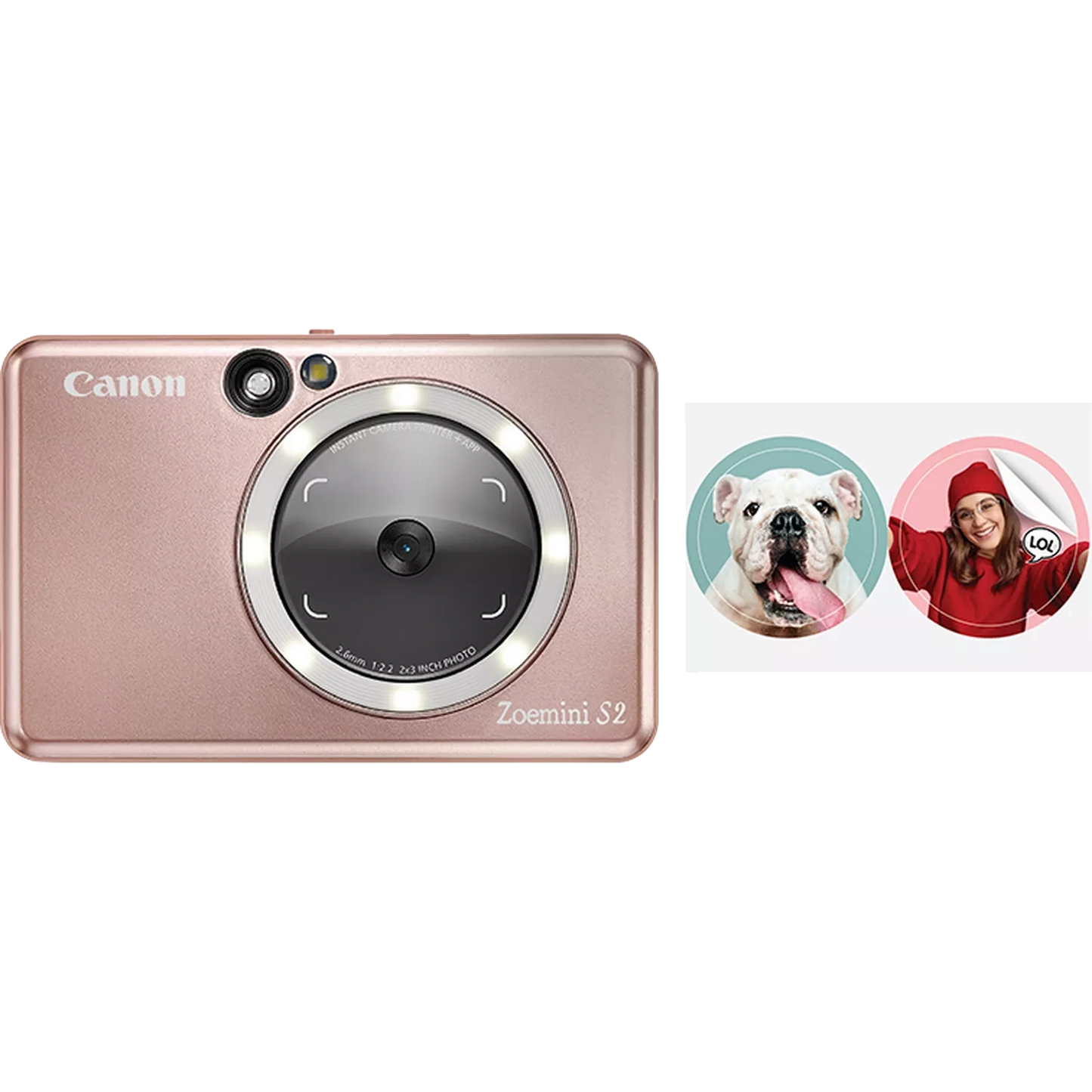 Canon Zoemini S2 Instant Camera Colour Photo Printer, Rose Gold