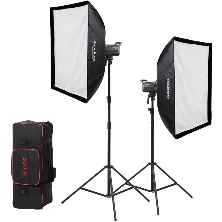 Godox 2-Light Kit Litemons LA150Bi Bi-color LED K2 with accessories